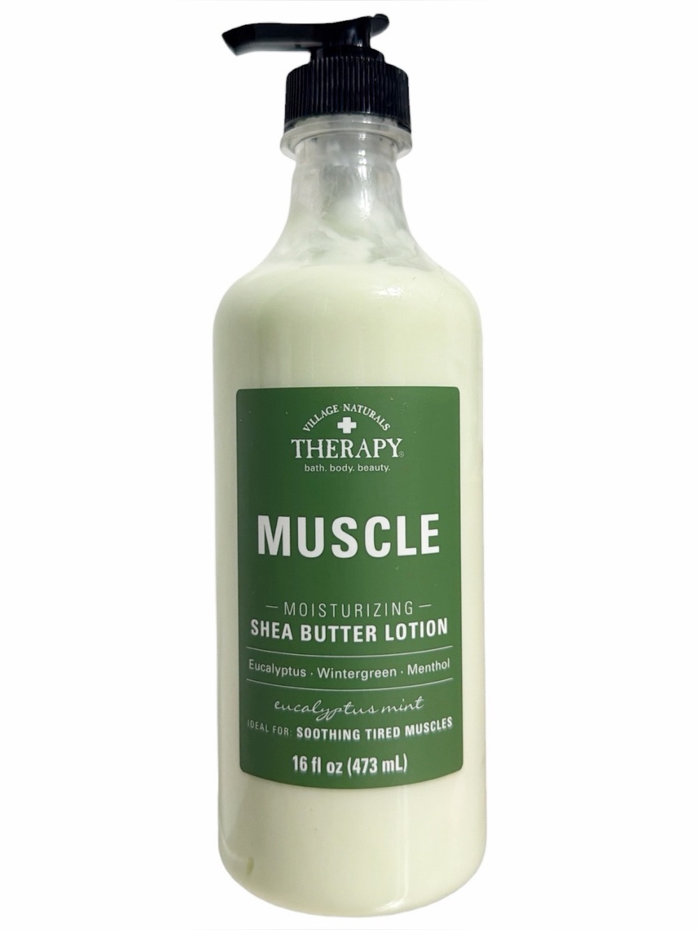 Village Naturals Shea Butter Lotion for Sore Muscles ~ Eucalyptus Mint ~ 16 oz